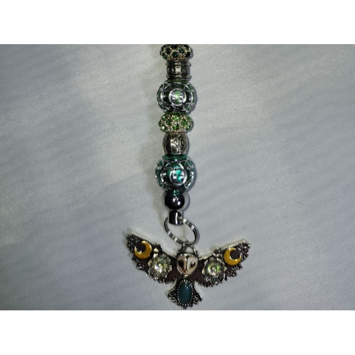 Chaîne pour bouteille avec hibou_vert Chaîne pour bouteille avec hibou_vert